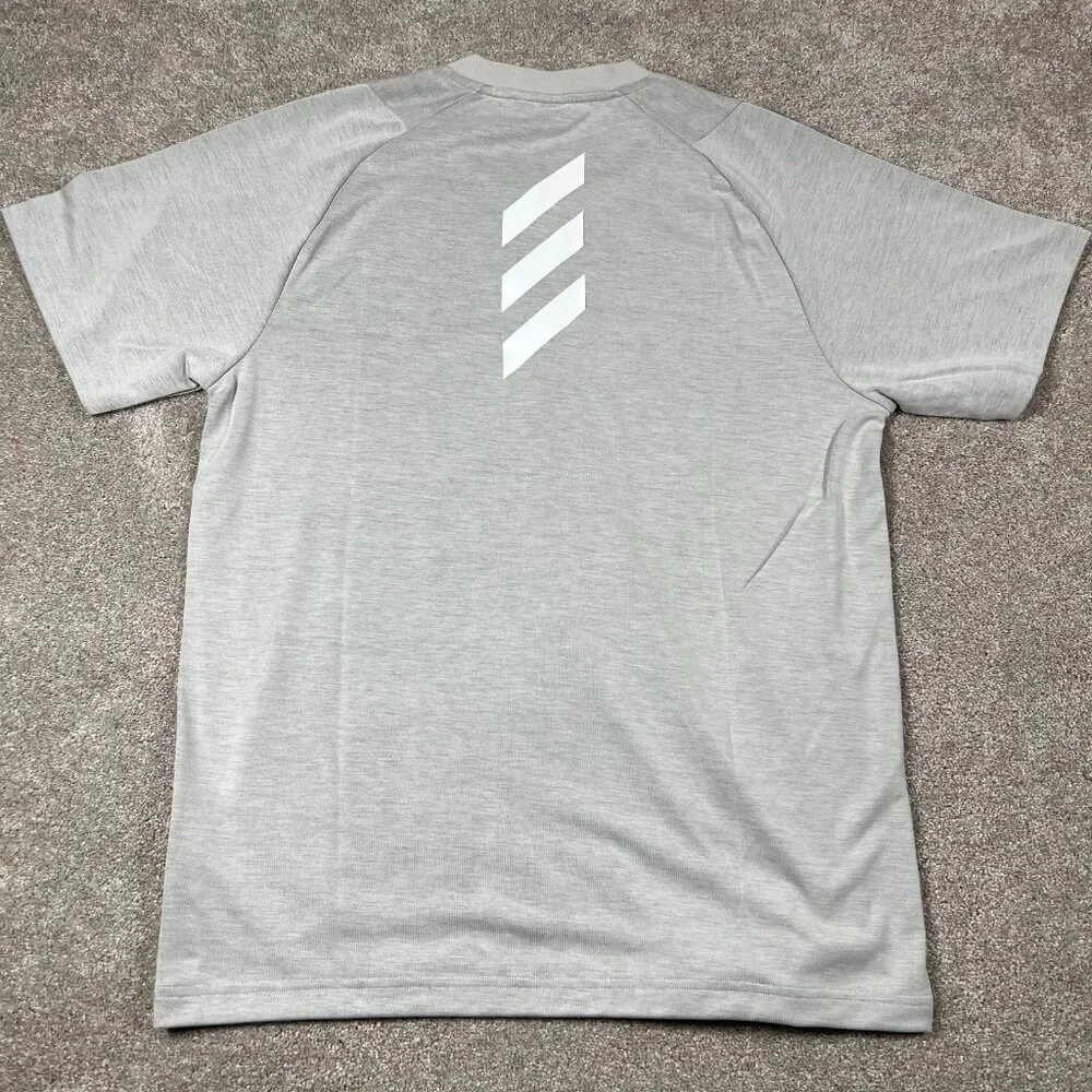 Adidas Mens Medium Gray Inside Mesh Tech Knit Short Sleeve Athletics T-Shirt NWT - Picture 7 of 7